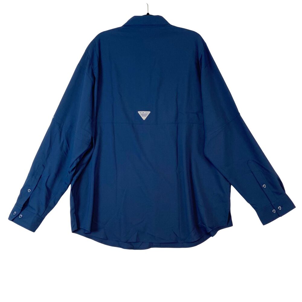 Columbia PFG Tamiami Fishing Shirt Mens XXL Blue Long Sleeve Vented Omni Shade - Picture 2 of 5